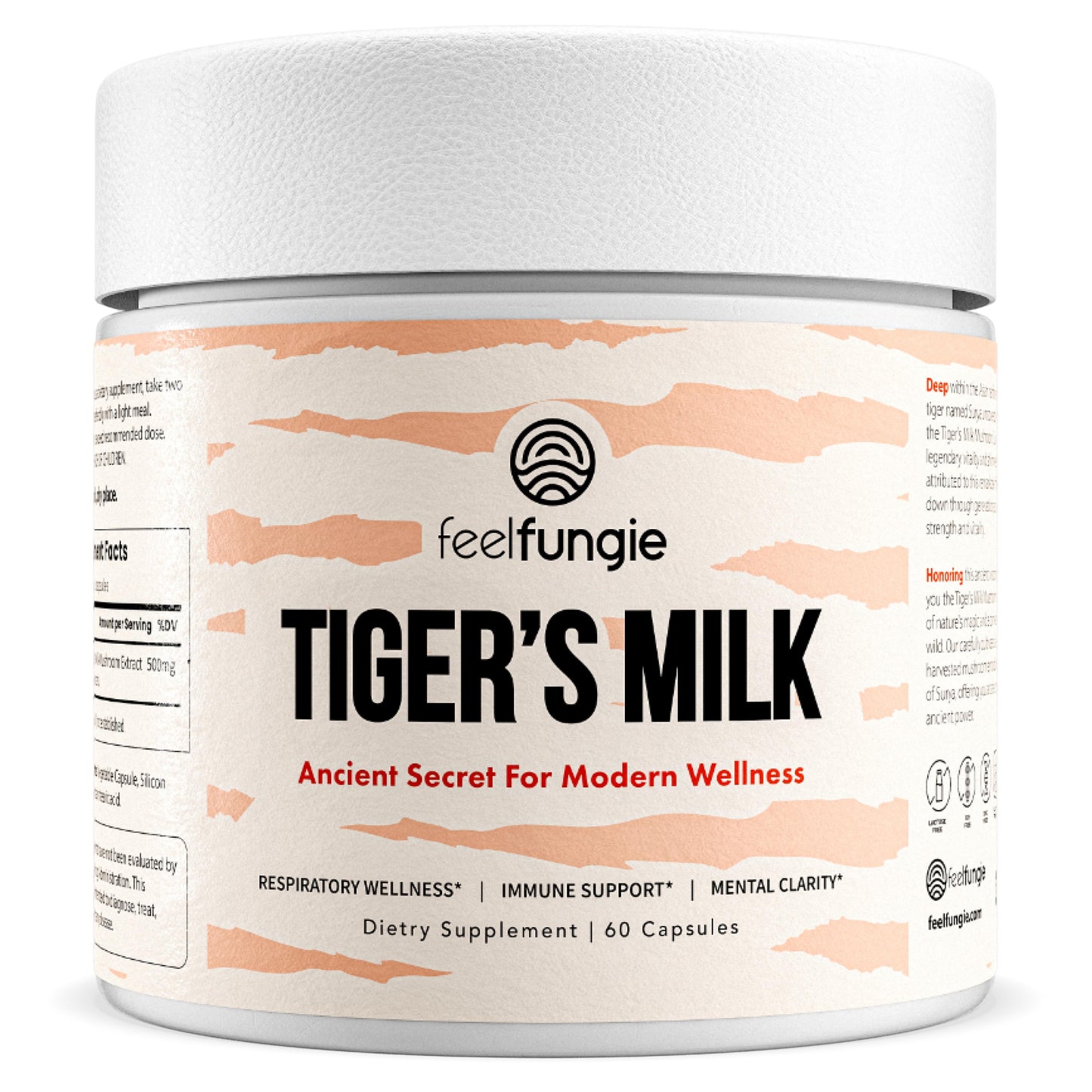 Feel Fungie: Tiger's Milk Mushroom, Non-GMO, Gluten Free, 3rd Party Lab Tested